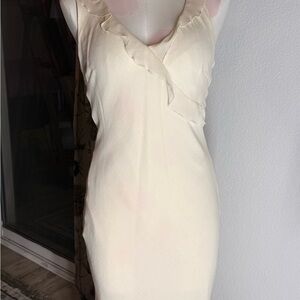 Zara Woman Cream Wool Blend Midi Dress | Bridal Shower | Size S